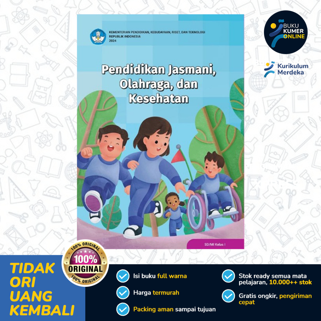 Buku Paket PJOK Kelas 1 SD/MI Kurikulum Merdeka Original Berwarna