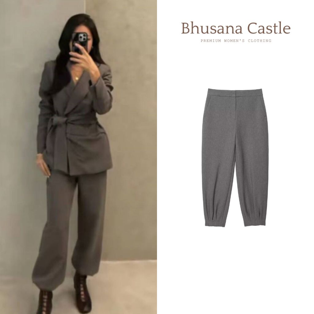 Bhusana Castle 79603 gray informal long trousers / celana pendek wanita
