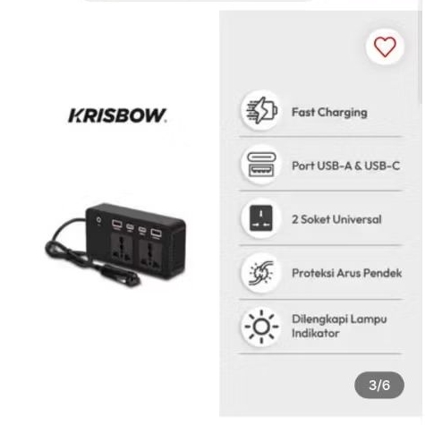 Krisbow power inverter 200 watt dengan usb