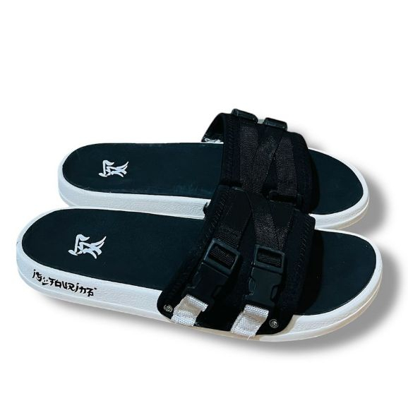 Edash - Tali Silang Distro Sol Putih - Sandal Slop Pria Sandal Pria Distro Sendal Pria Kekinian