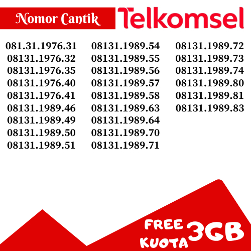 NOMOR CANTIK TELKOMSEL SERI TAHUN