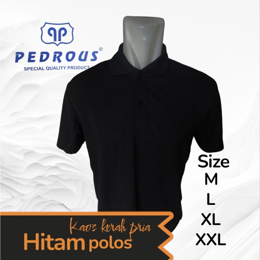 Kaos kerah pria HITAM POLOS