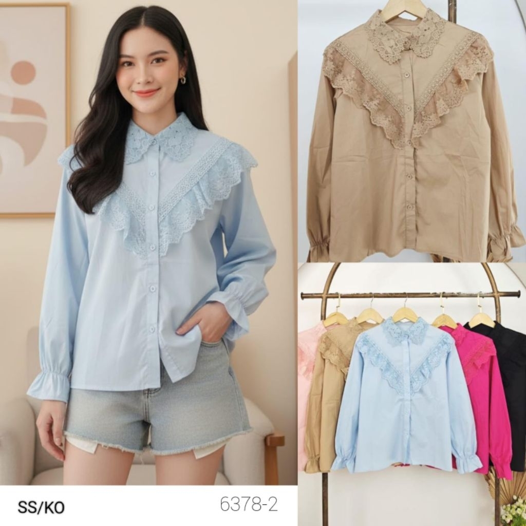 Atasan Katun Renda 3654-3 Import - Blouse Katun Import - Blouse Wanita Import