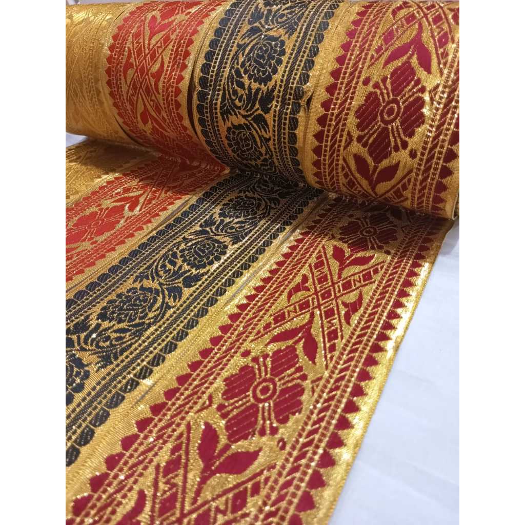 [Per Meter] Renda Tepi 9Cm/Tepi Saput Motif Batik/Renda Pita Gamis/Renda Tepi