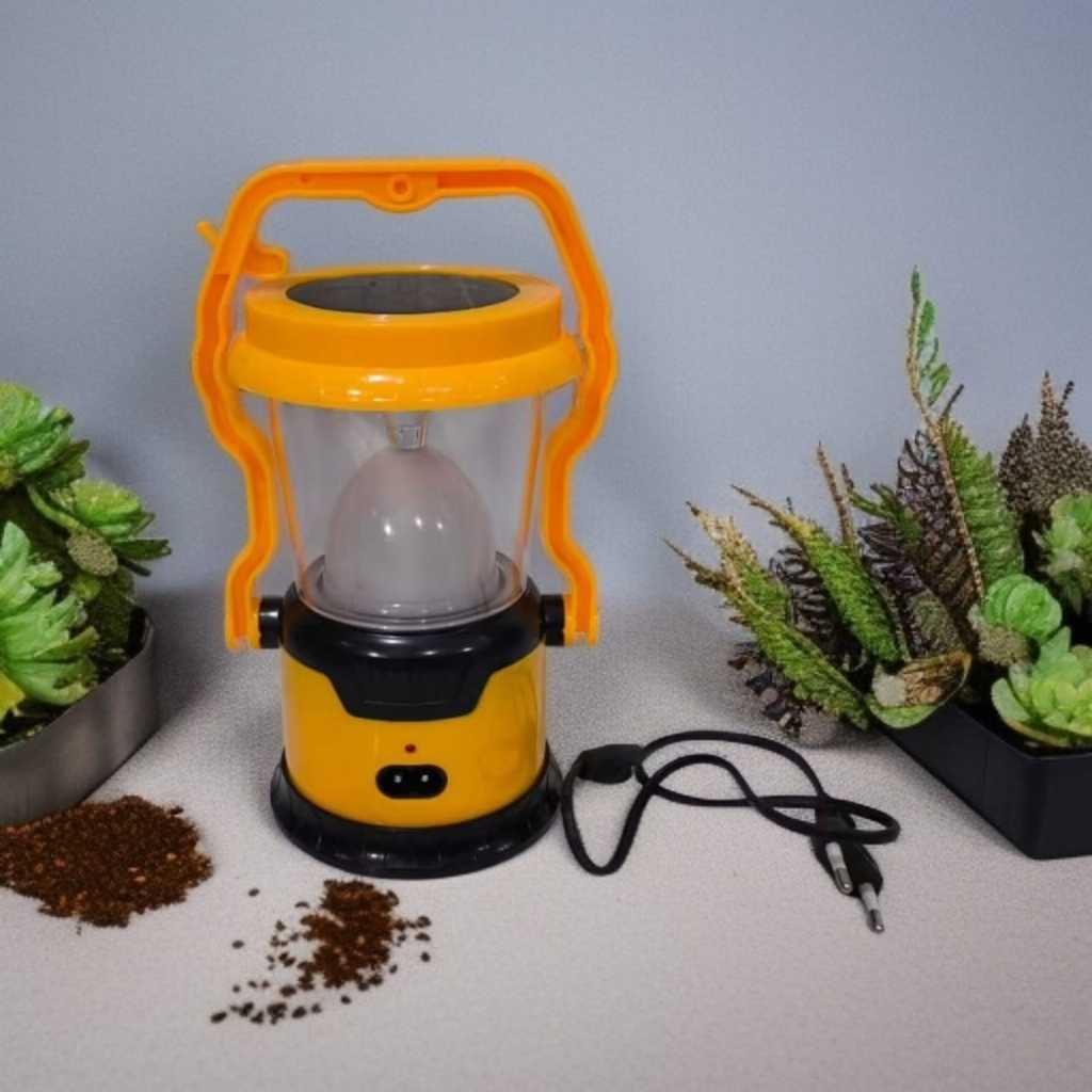 Lampu Lentera Camping Solar Cell Lampu Emergency Tenaga Surya 2 in 1 Senter Tenaga Surya 2000mah