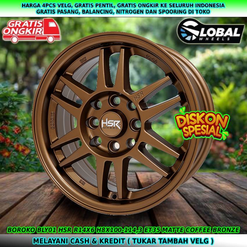 Velg R14 velg mobil Karimun| Agya| Altis| Ayla| Calya| Corolla| Brio| dll velg hsr bly01 R14