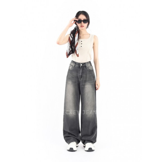 CKEY BAGGY HZ 911 6040 Celana jeans wide leg kulot straigh model gaya kekinian style korea premium q