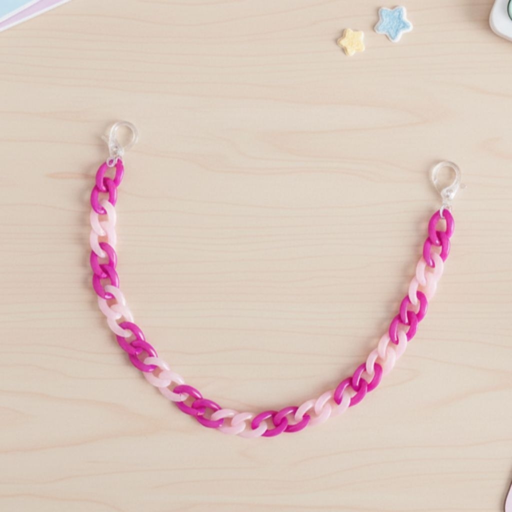 BAG STRAP RANTAI BARBIE JELLY PINK l GANTUNGAN TAS / GANTUNGAN CELANA JEANS