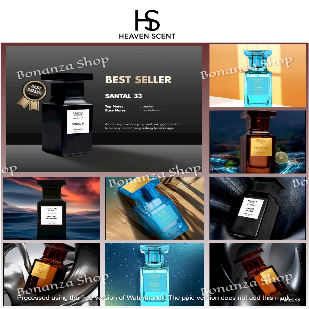 HEAVEN SCENT - Parfum Pria Tahan Lama 50 ml | Santal 33 | Mister Midnight ALL Varian