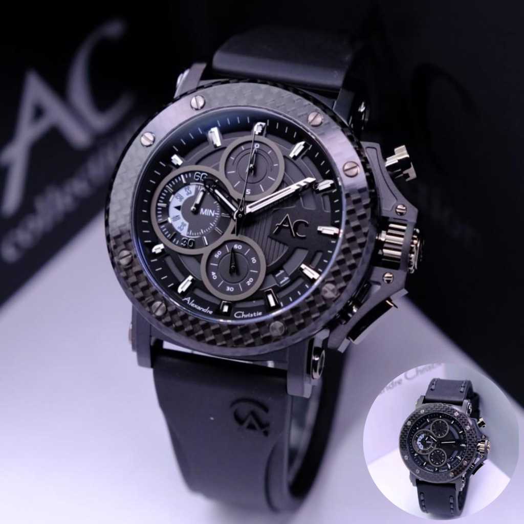 Jam Tangan Pria Alexandre Christie AC 9205 Collection Carbon Original