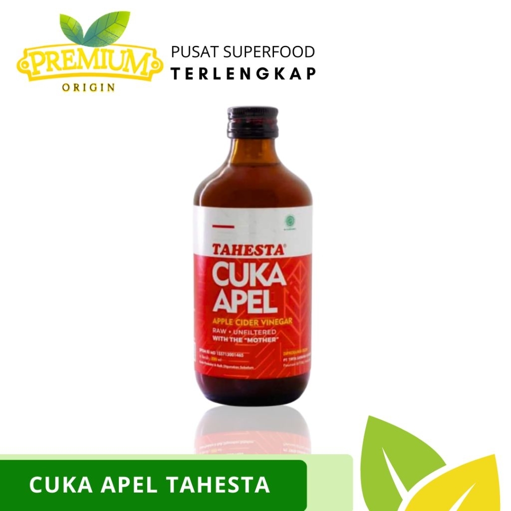 [ HALAL MUI ] Cuka Apel TAHESTA 320 ml with The MOTHER | Apel Cider Vinegar 320 ml | Cuka Apel Batu 