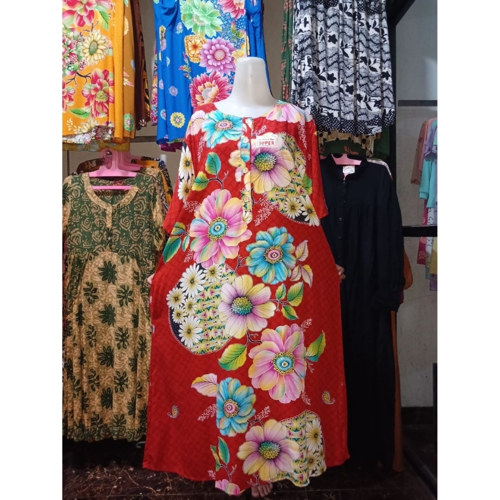 Daster Kencana Ungu Label Biru Jumbo