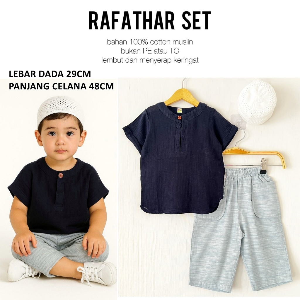 KOKO FAHRI KKB 028 07 SUNKIS  Baju Koko Muslim Peci Bayi Cowok Anak Laki Keren Lebaran Romper Koko B