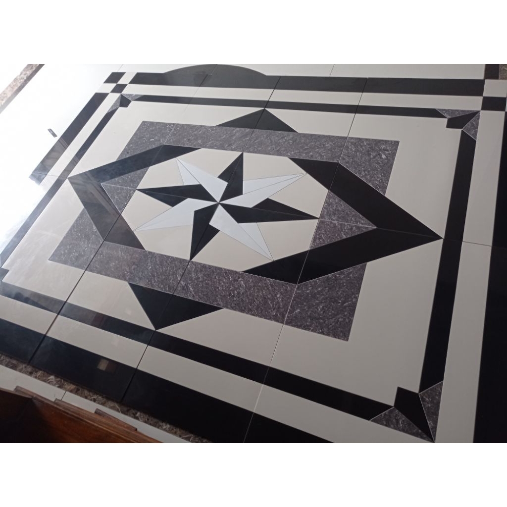 pola lantai granit  dekorasi 3 dimensi double lis