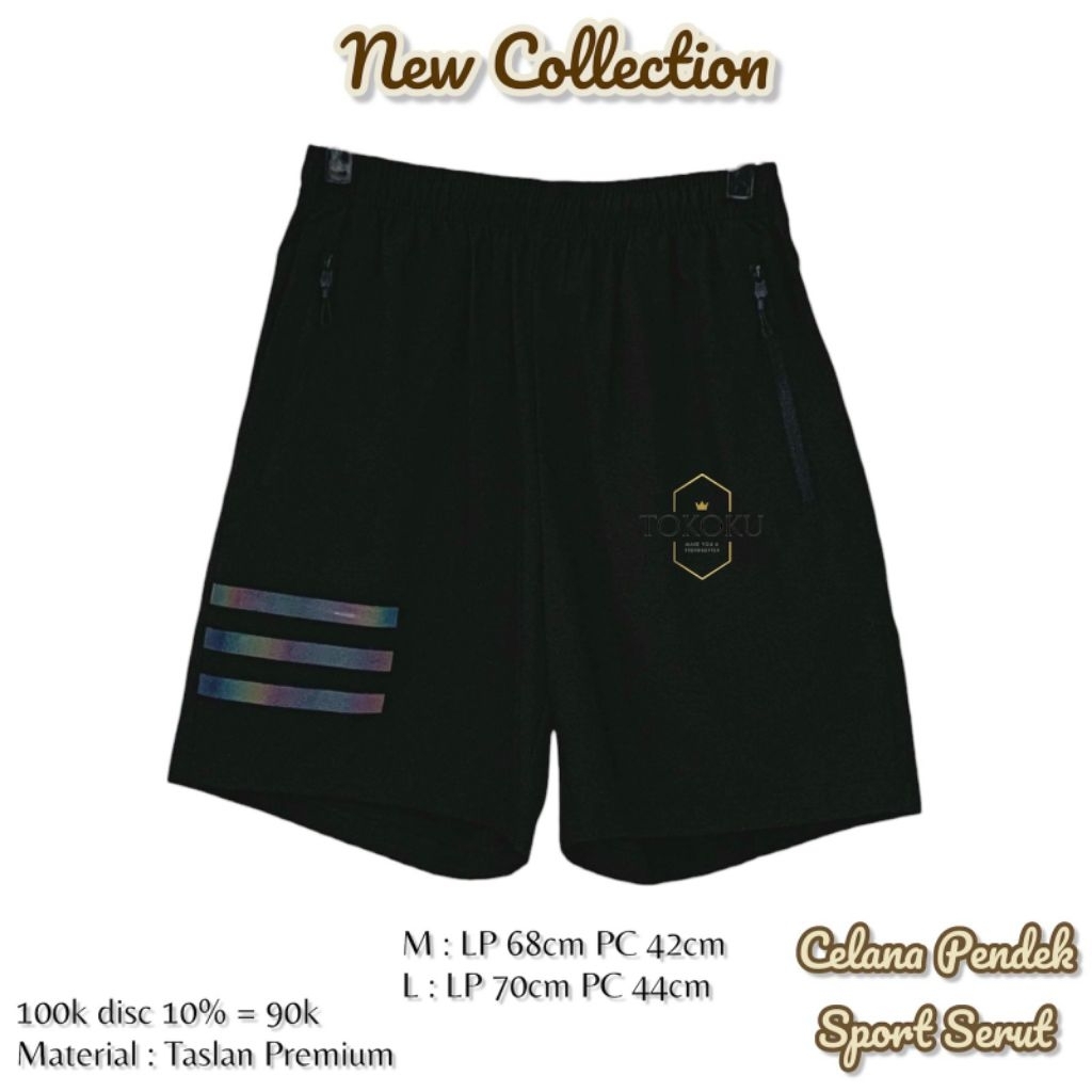 TOKOKU Part 1 Celana Pendek Sport Taslan Pria & Wanita Tali Serut Premium