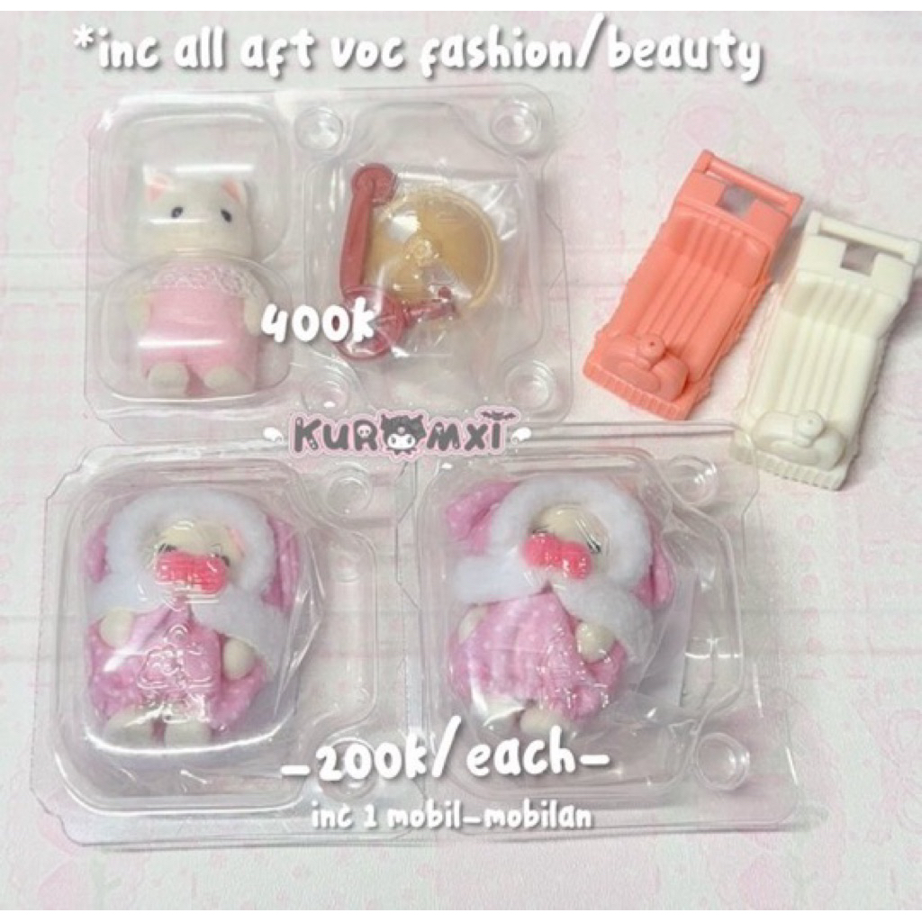 sylvanian families outdoor series silk cat scooter baby colourful rabbit flora ciel