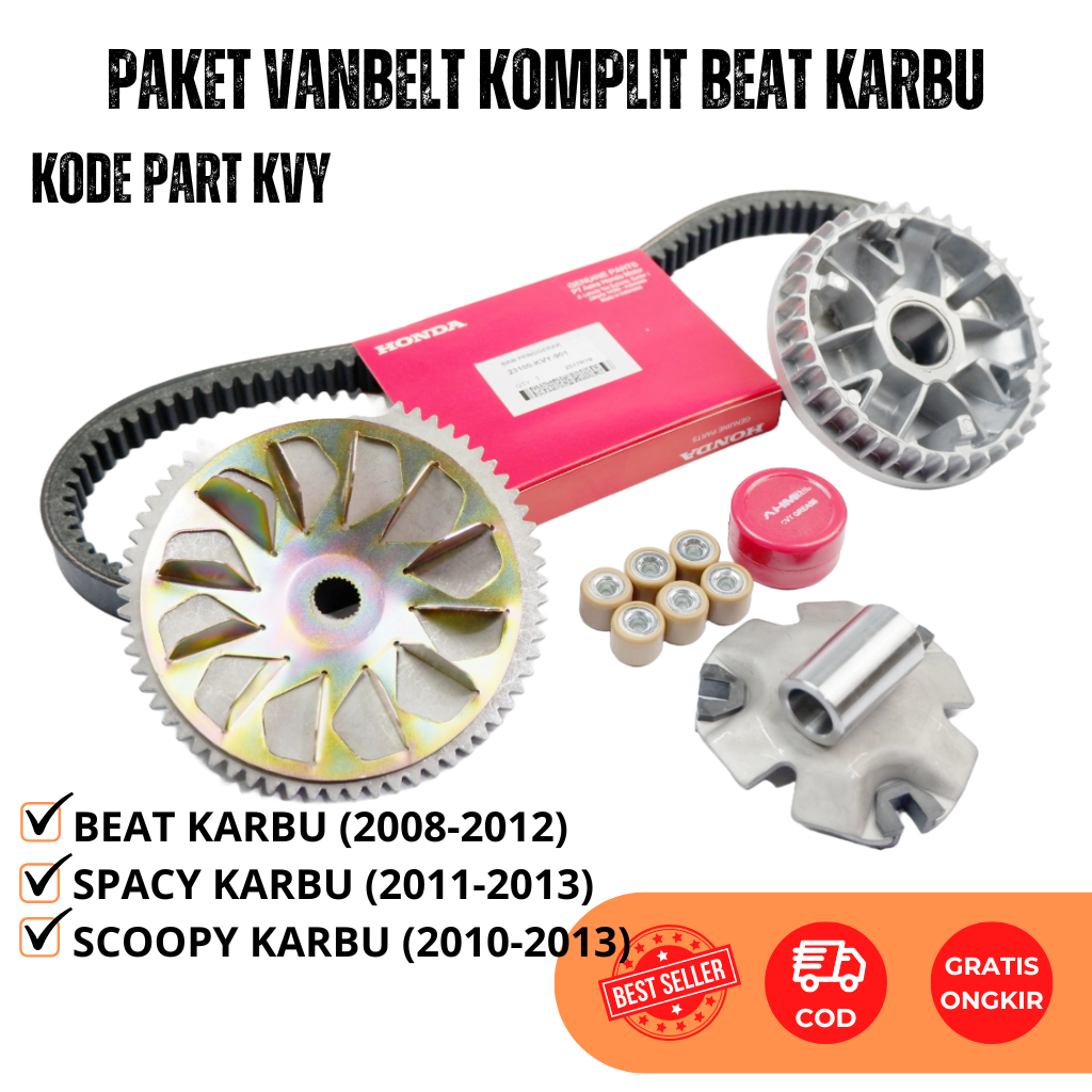 Vanbelt Rumah Roller Komplit Beat Karbu Scoopy Karbu Spacy Karbu / Rumah Roller Vbelt Beat KVY ORI