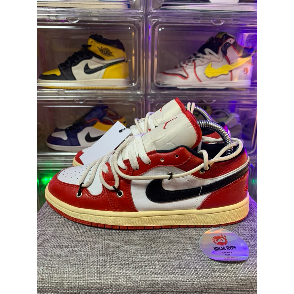 AJ 1 LOW CHICAGO RED OW , SEPATU , SNEAKERS , SHOES