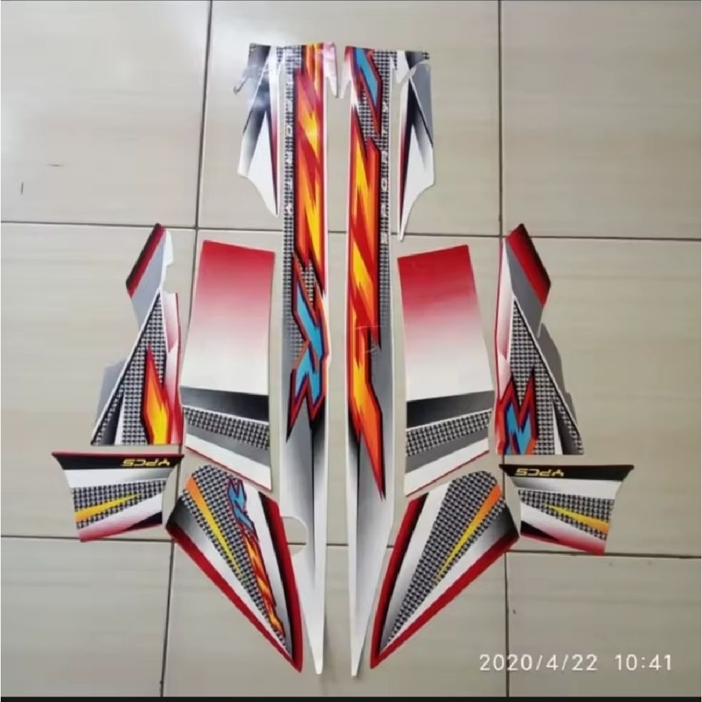 striping sticker list body fizr f1zr 2004 merah silver