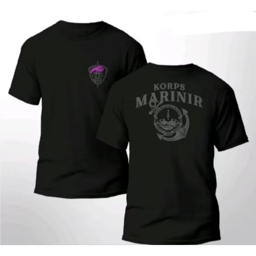 Kaos sablon korps marinir abu ungu t-shirts distro unisex adem