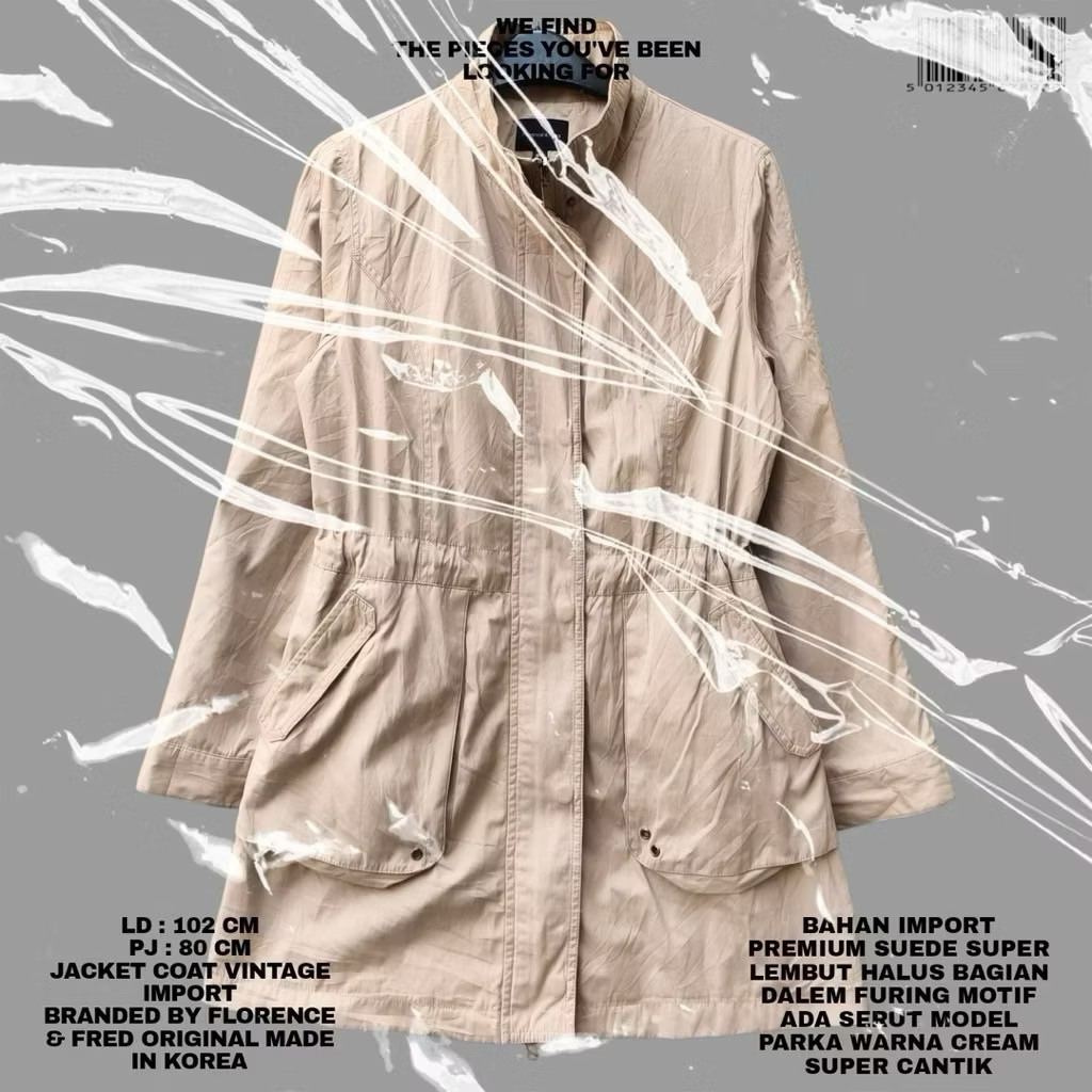 FLASMA/FLORENCE&FRED ORIGINAL JACKET PREMIUM/KOREAN JACKET CREAM BROWN KOREAN STYLE/COAT JACKET PARK