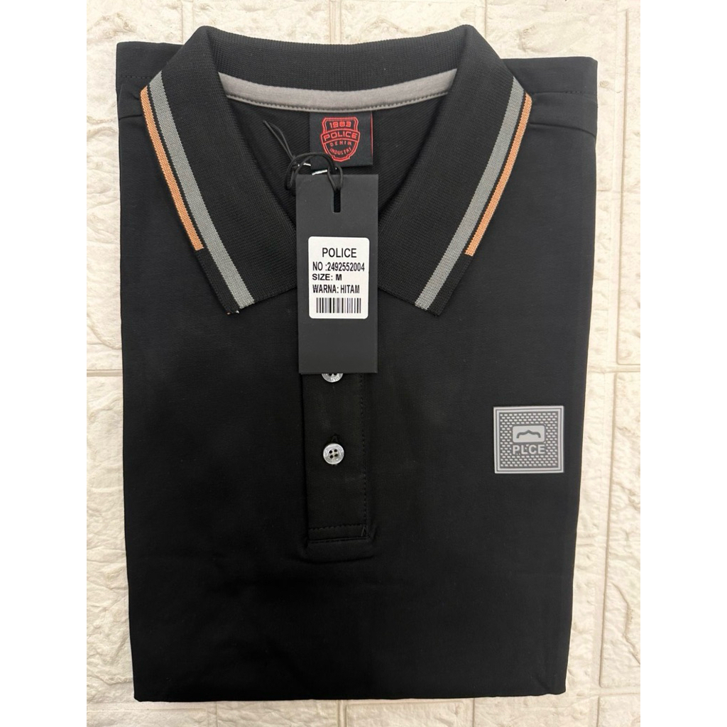 Kaos kerah Police denim Baju kaos kerah polo shirt cowok