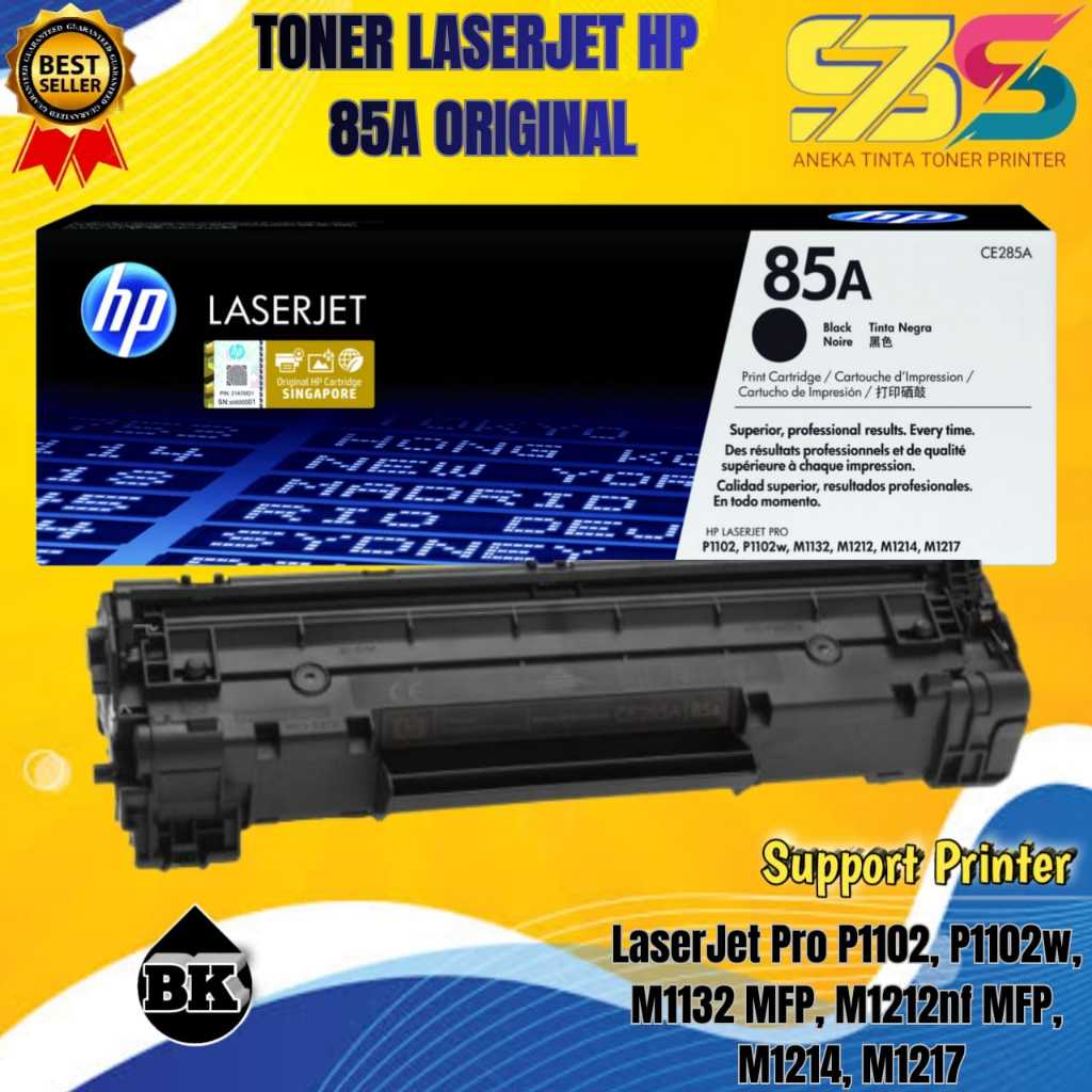 HP Toner LaserJet 85A CE285A Original Original Hitam 1600 Halaman Laserjet Pro P1100 M1130
