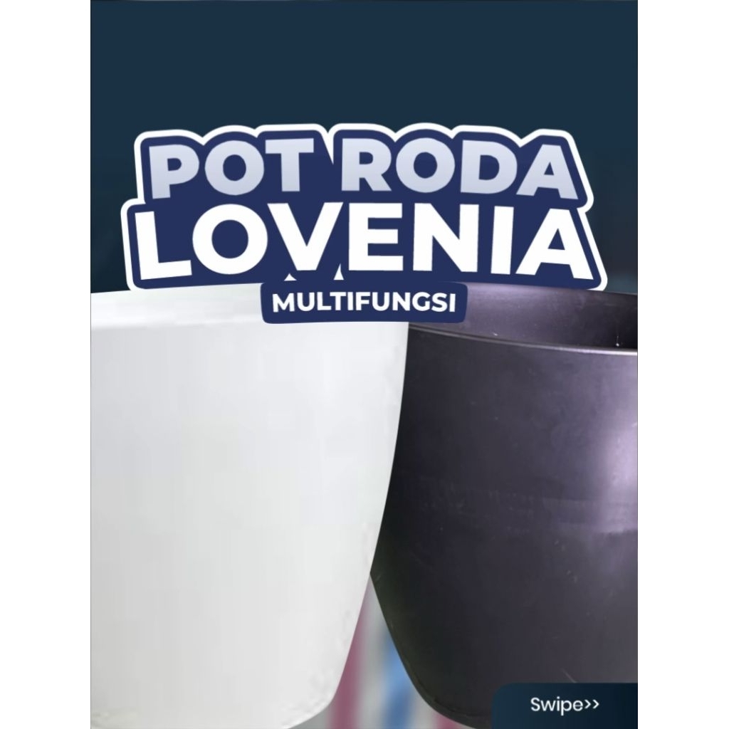 Pot Tanaman Keramik Jumbo 50 cm Hitam Putih - Pot Bunga Besar Minimalis