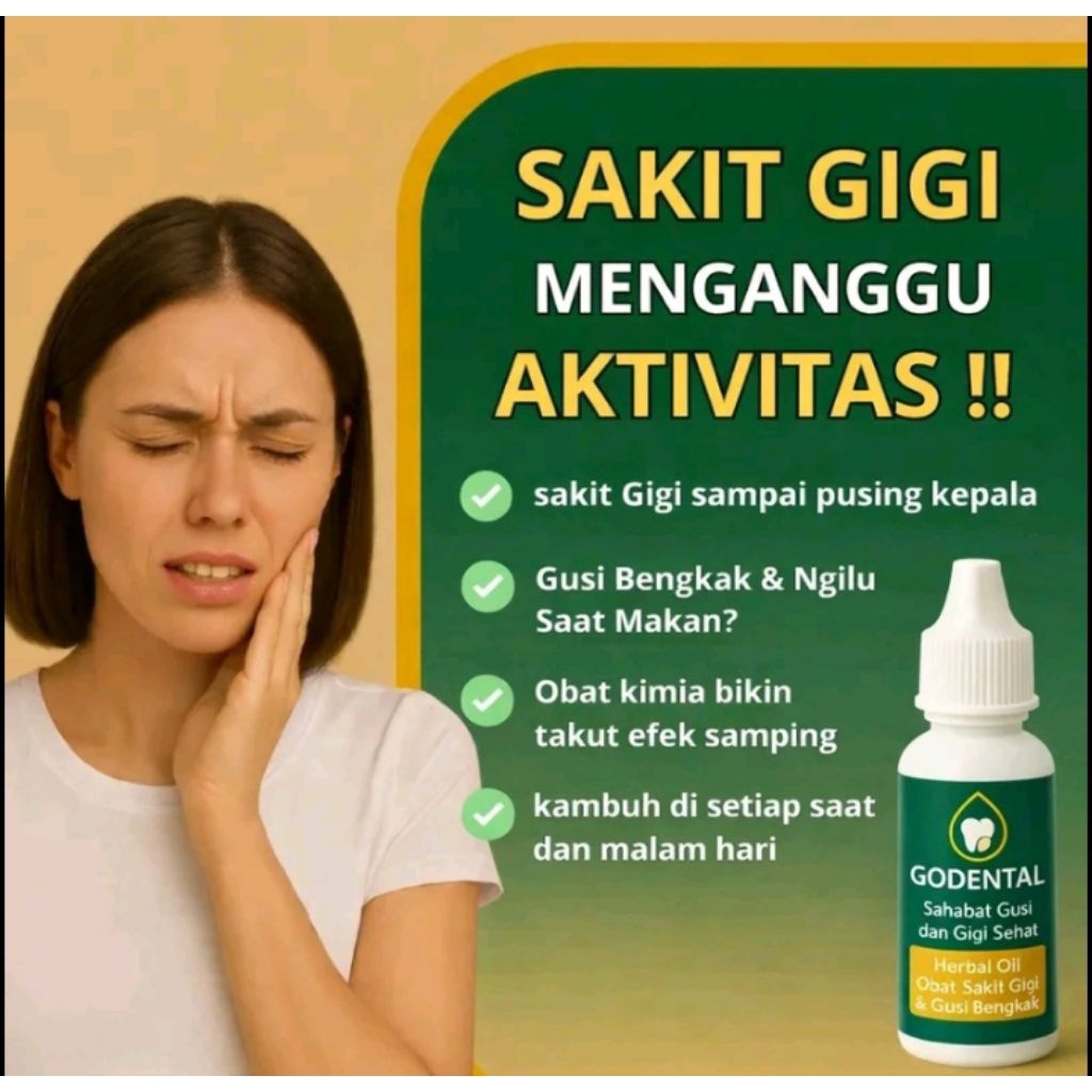 [GODENTAL] BOTANIC SOLUSI GIGI SEHAT OBAT SAKIT GIGI BERLUBANG, GUSI BENGKAK NYUT NYUTAN, SAKIT GIGI