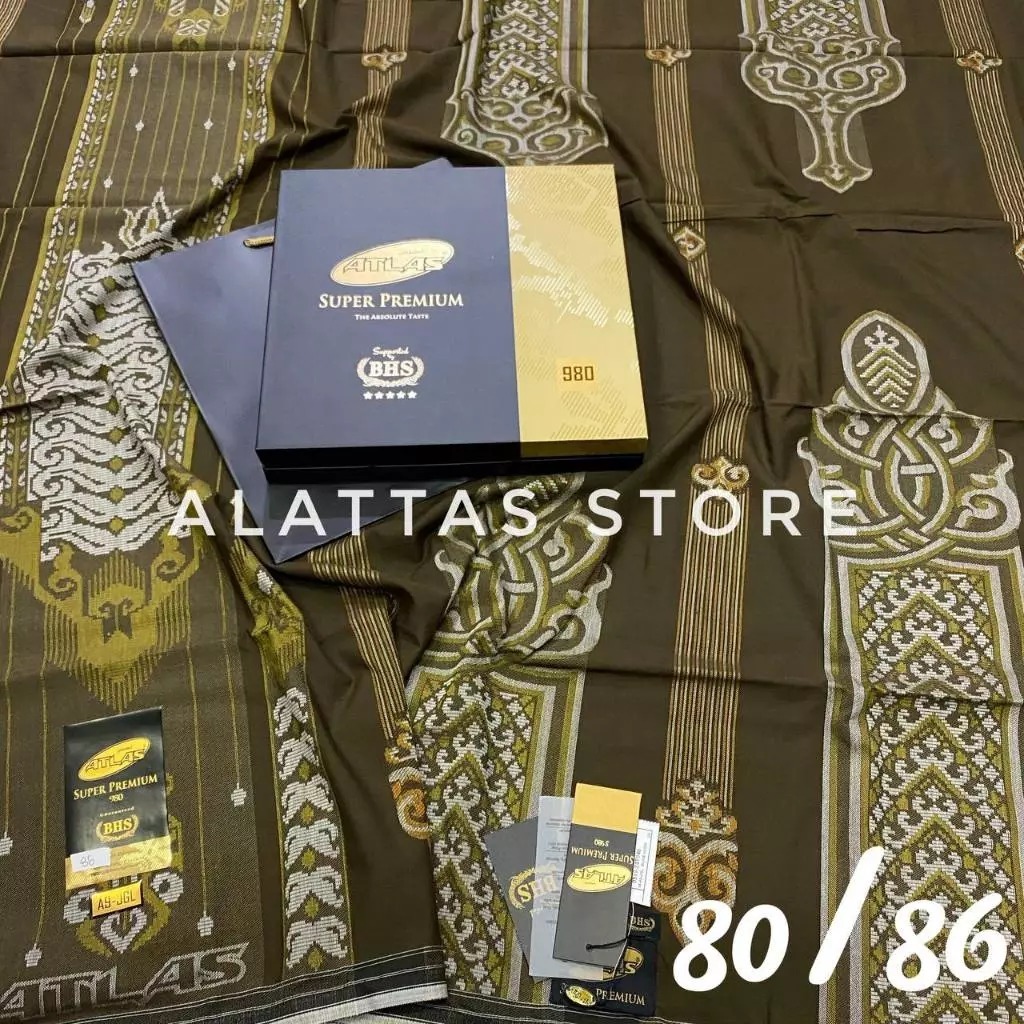 HOT PROMO Sarung Atlas Super Premium 980 MOTIF BHS GOLD ORIGINAL Sarung ATLAS Suprem Supreme Prnitin