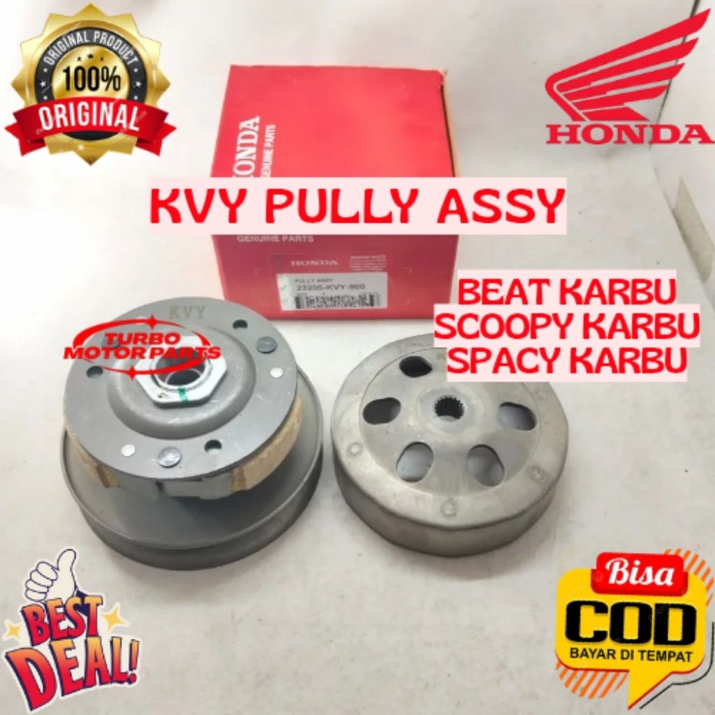 PULLY ASSY ORIGINAL HONDAKODE KVY, PULLY ASSY BEAT KARBU, PULLY ASSY SCOOPY KARBU, PULLY ASSY SPACY 