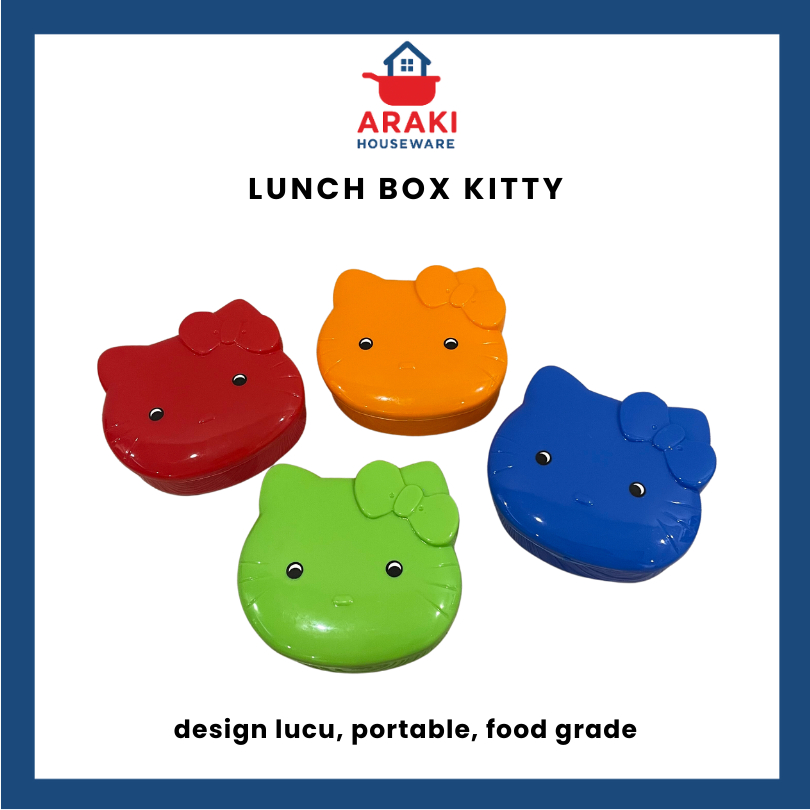 LUNCH BOX MINI KITTY | OMPRENG LUCU 4 WARNA | TEMPAT BEKAL SNACK