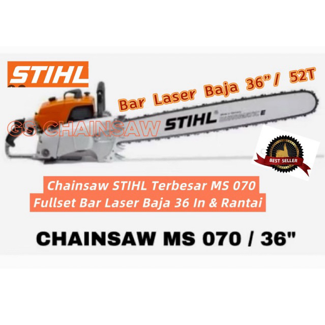 TERMURAH MESIN CHAINSAW STIHL MS070 36" / Mesin Gergaji Kayu Chainsaw STIHL MS 070 36 Inch - Mesin G