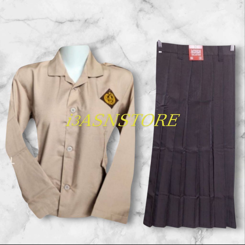 setelan seragam sekolah SMP/SMA ROK RA Pramuka & baju pramuka panjang perempuan