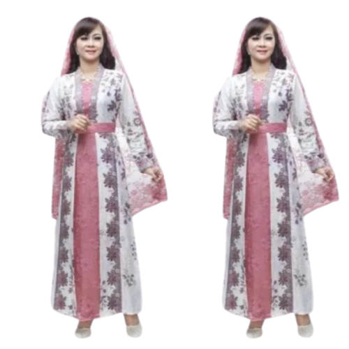 GAMIS BATIK PINK JUMBO GAMIS KATUN PINK