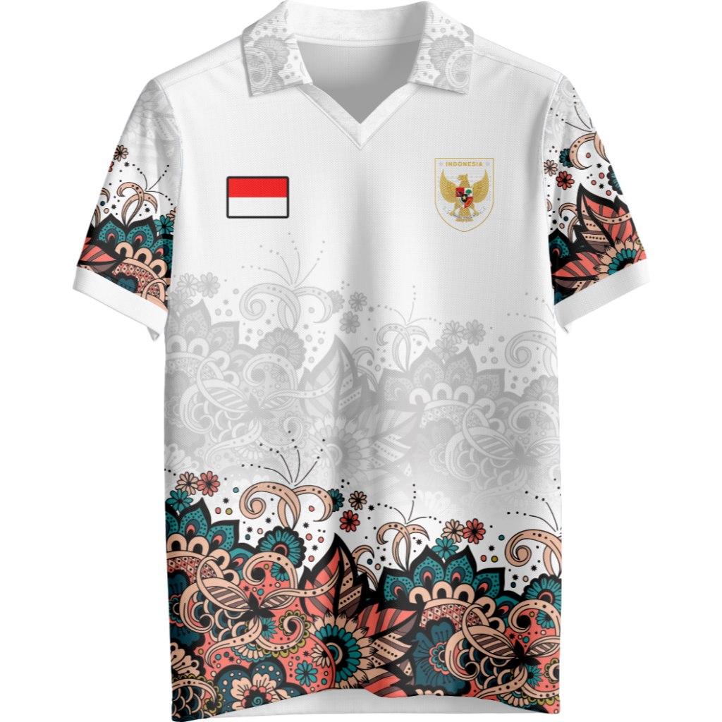 BAJU JERSEY BATIK VOLY, FUTSAL, TENIS, BALET PINK DAN PUTIH FULL PRINTING GRATIS PASANG NAMA DAN