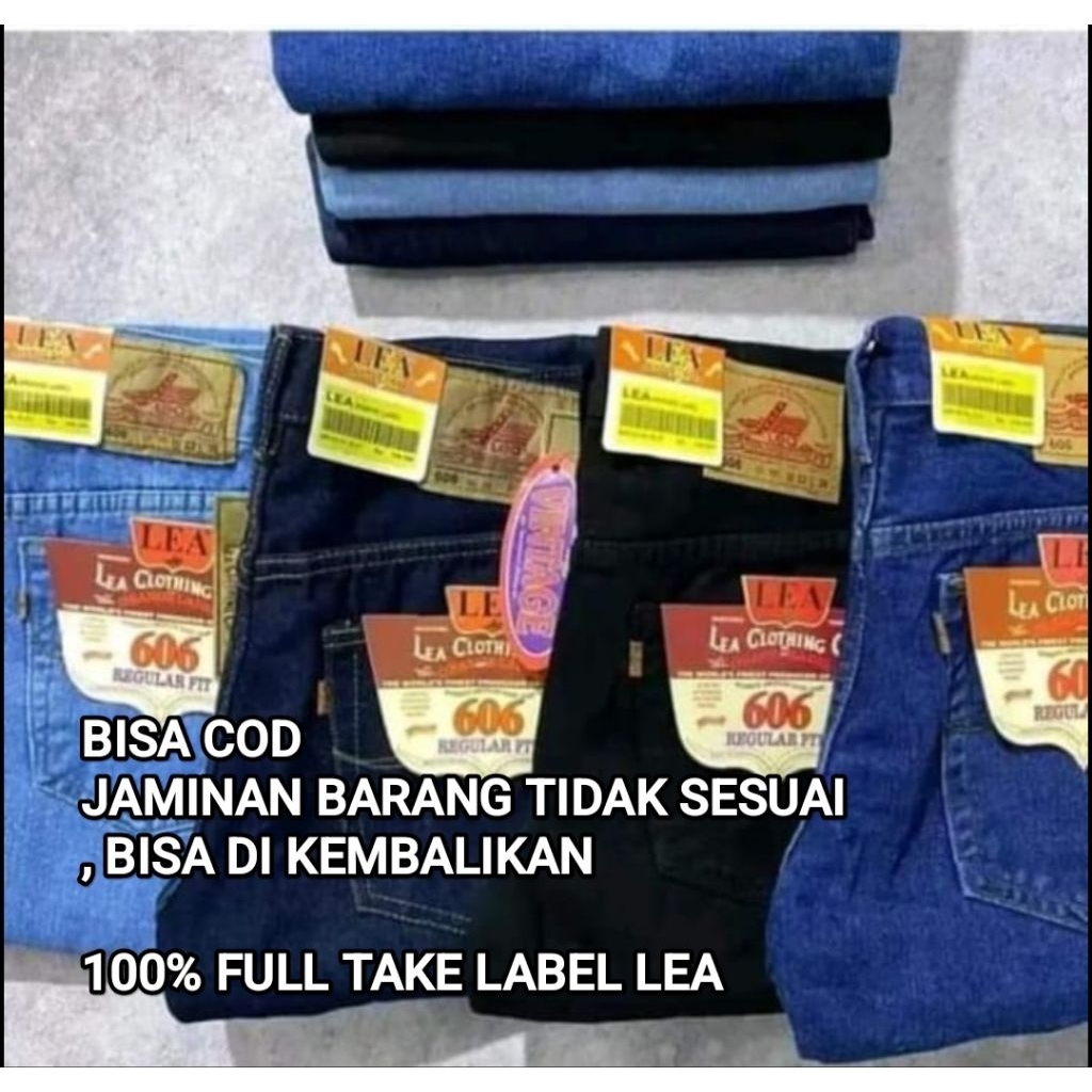 CELANA JEANS PRIA LEA 606 STANDAR REGULER 100% ORI