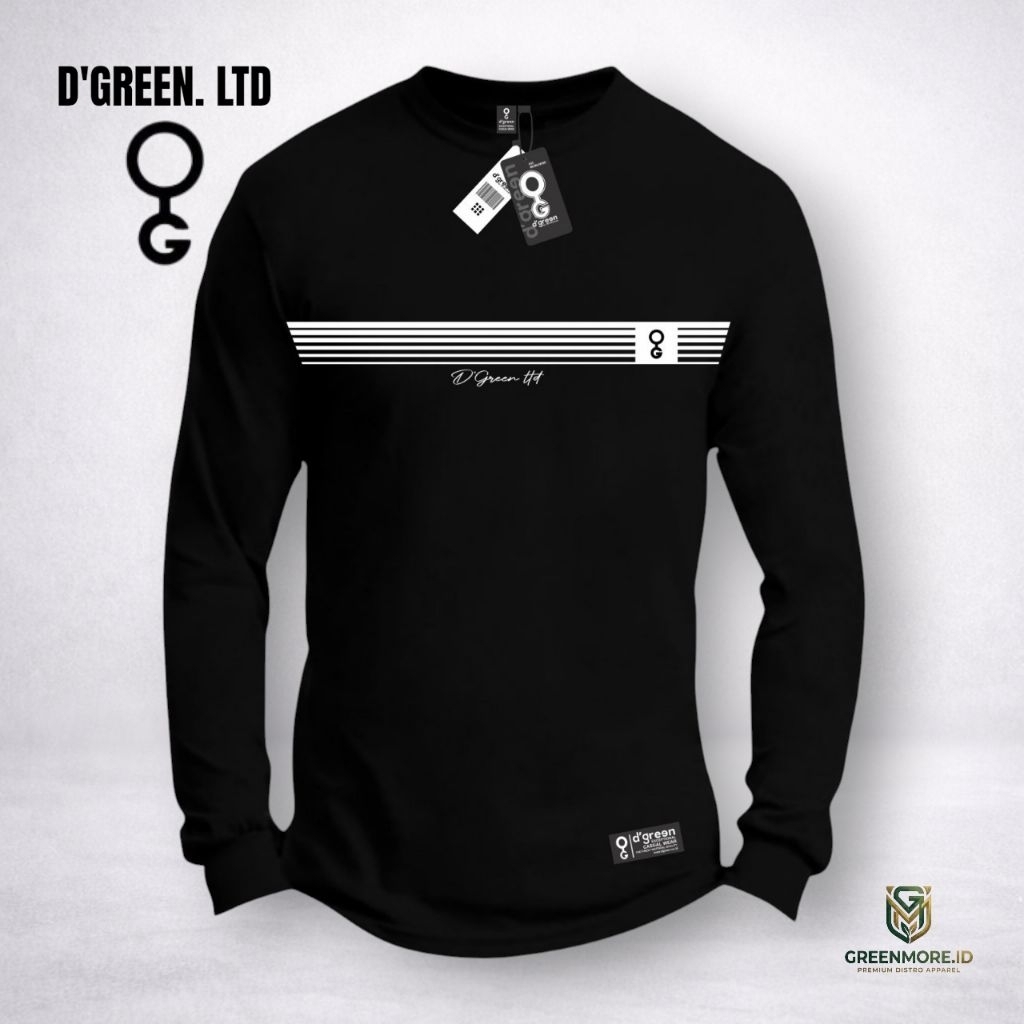 T-shirt Lengan panjang pria wanita cotton combad 30s motif stripe salur/ Kaos Distro Pria original