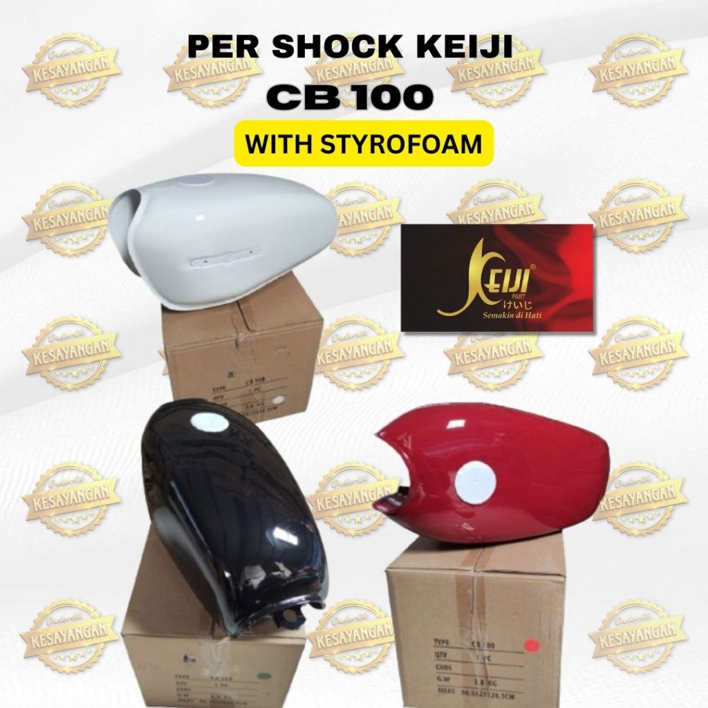 TANGKI BENSIN WITH STYROFOAM  CB 100 CB100 HITAM MERAH PUTIH KEIJI (OK)