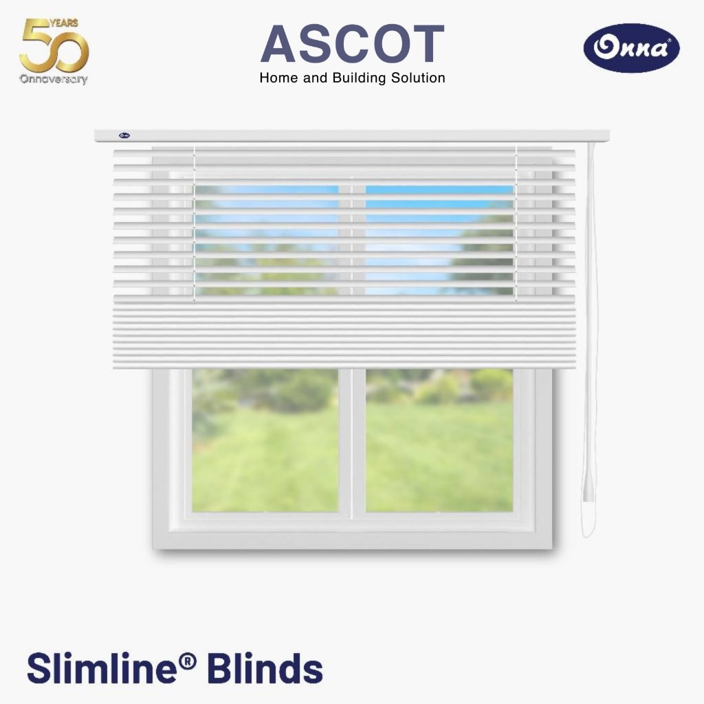 ONNA Slimline Blind Gorden / Tirai Jendela Horizontal Aluminium - Tirai Jendela Minimalis Modern (Uk