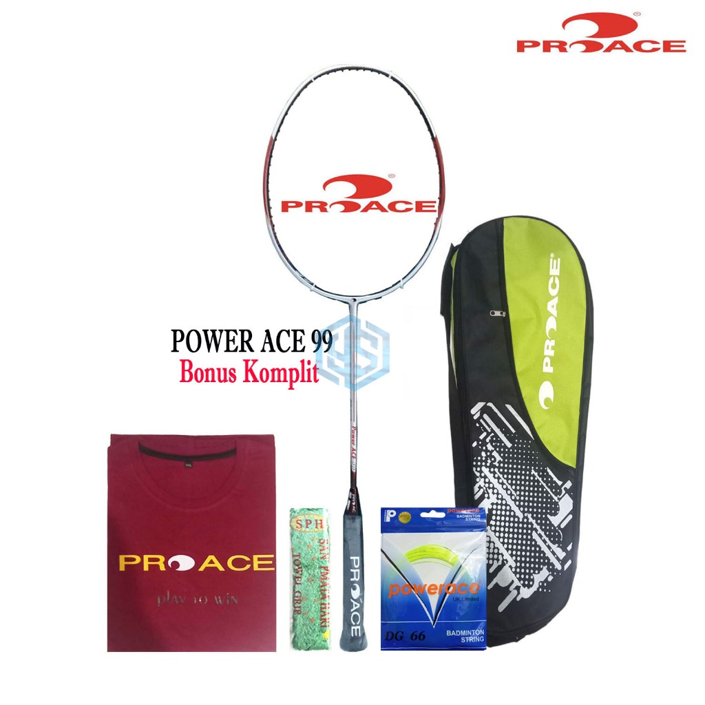 Raket Badminton ProAce Power Ace 99 Bonus Komplit Raket Pro Ace Power Ace 99