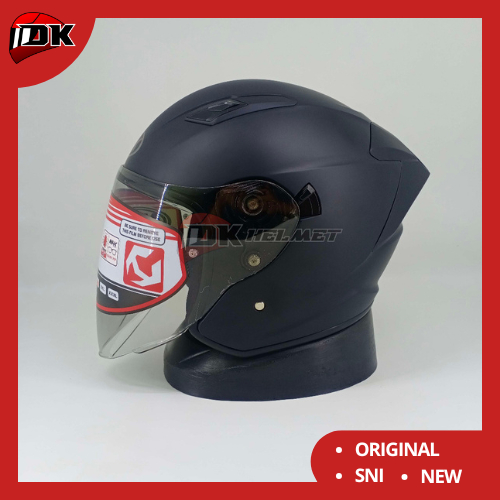 Helm Half Face NHK S1 GP Pro Solid Black Doff Matt Original Warna Hitam Dop
