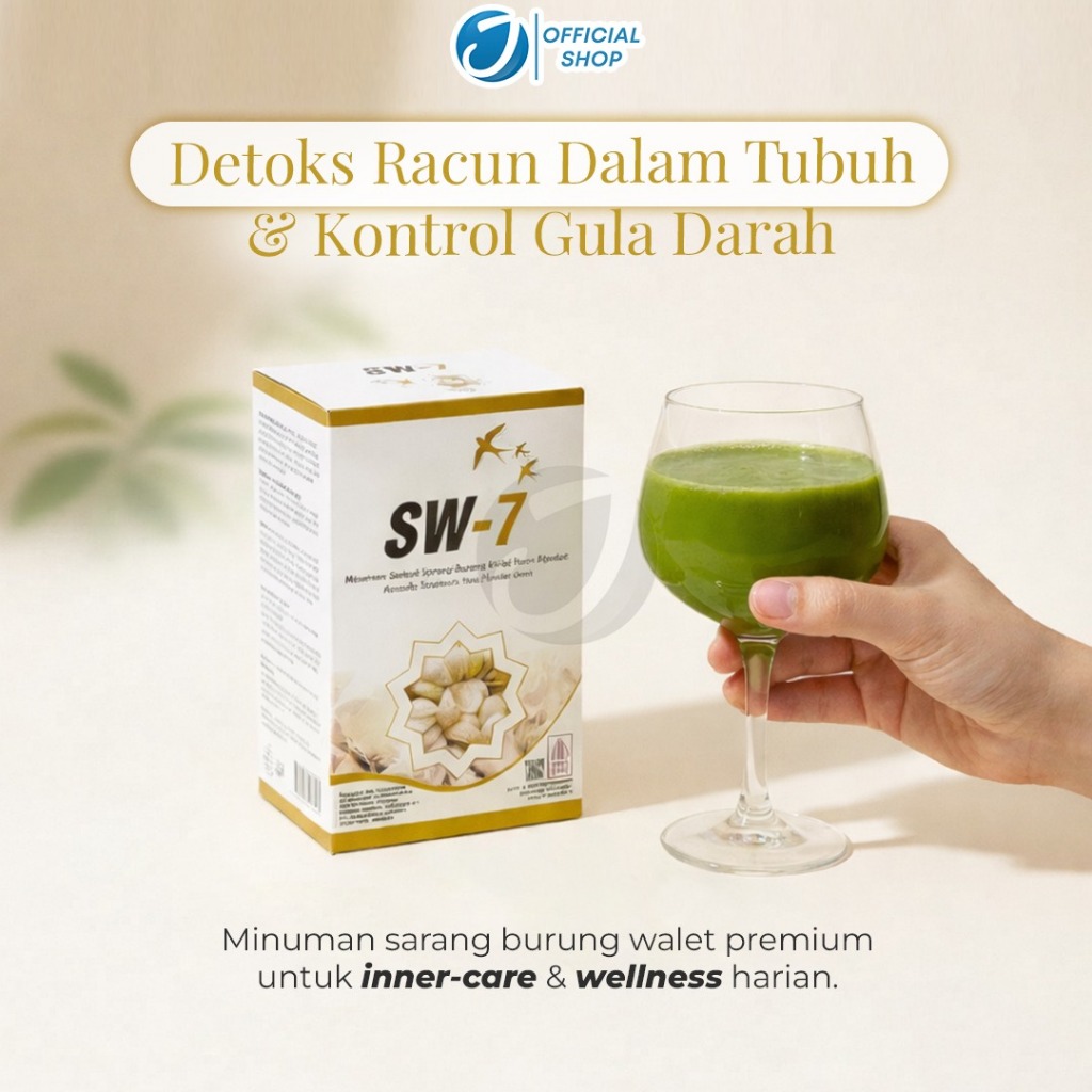 SW7 Minuman Sarang Burung Walet Premium | Fiber Drink untuk Detox Harian | Tubuh Lebih Ringan | Kont