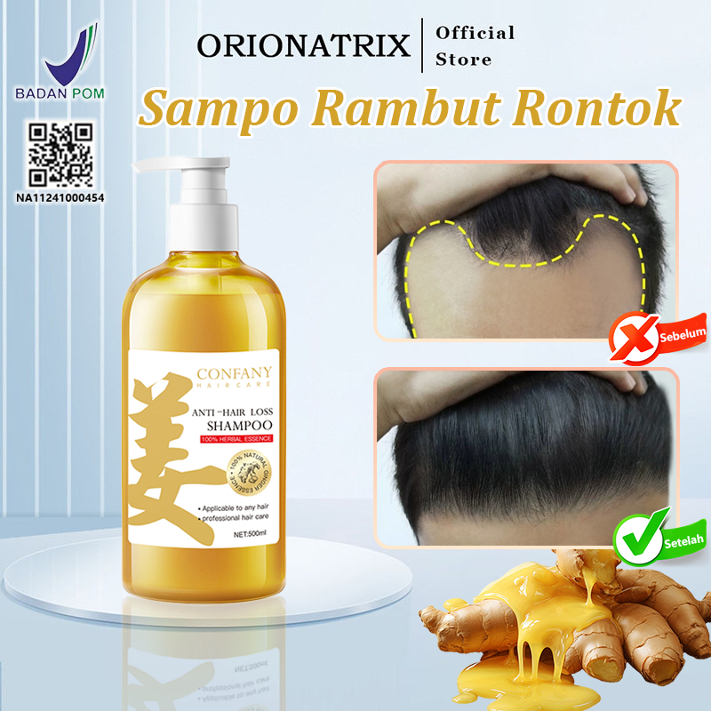 Orionatrix Sampo Rambut Rontok Parah Ginger Shampoo Penumbuh Rambut Cepat Dan Tebal Sampo Pemanjang 