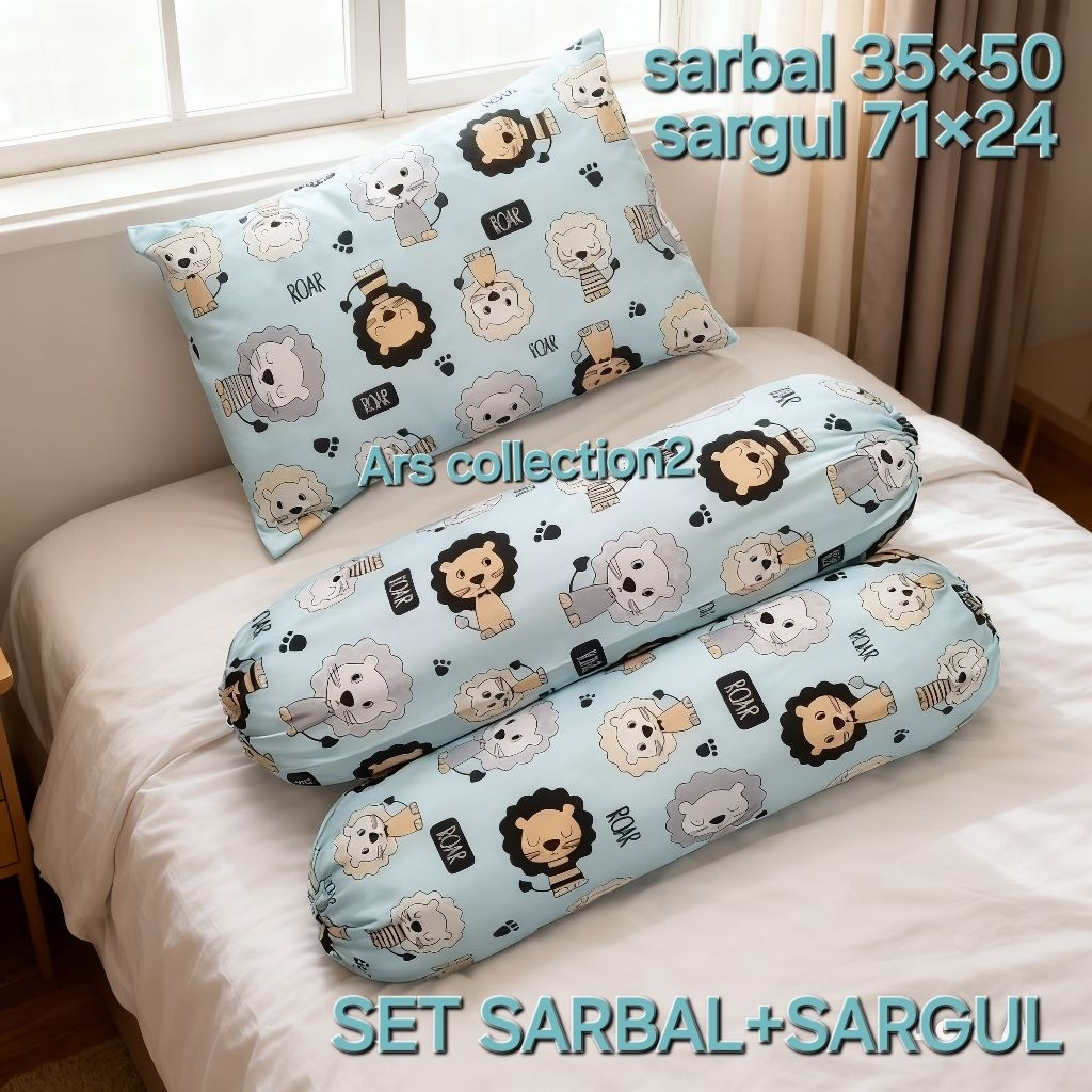 SET SARUNG BANTAL & GULING ANAK JUNIOUR MOTIP ANIMAL DAN KARAKTER
