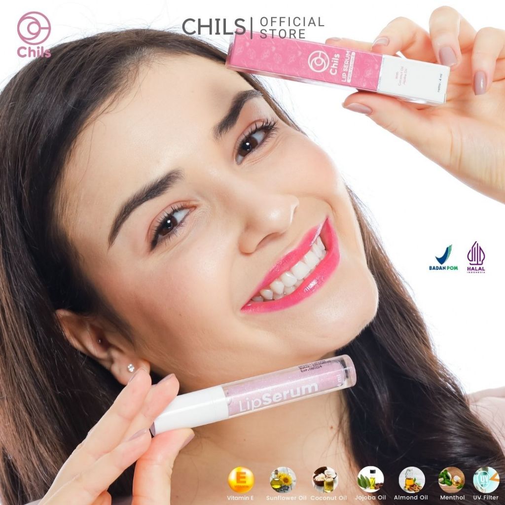 Chils Lip Serum 4ml with Vit E Almond Oil UV Filter Bpom Halal