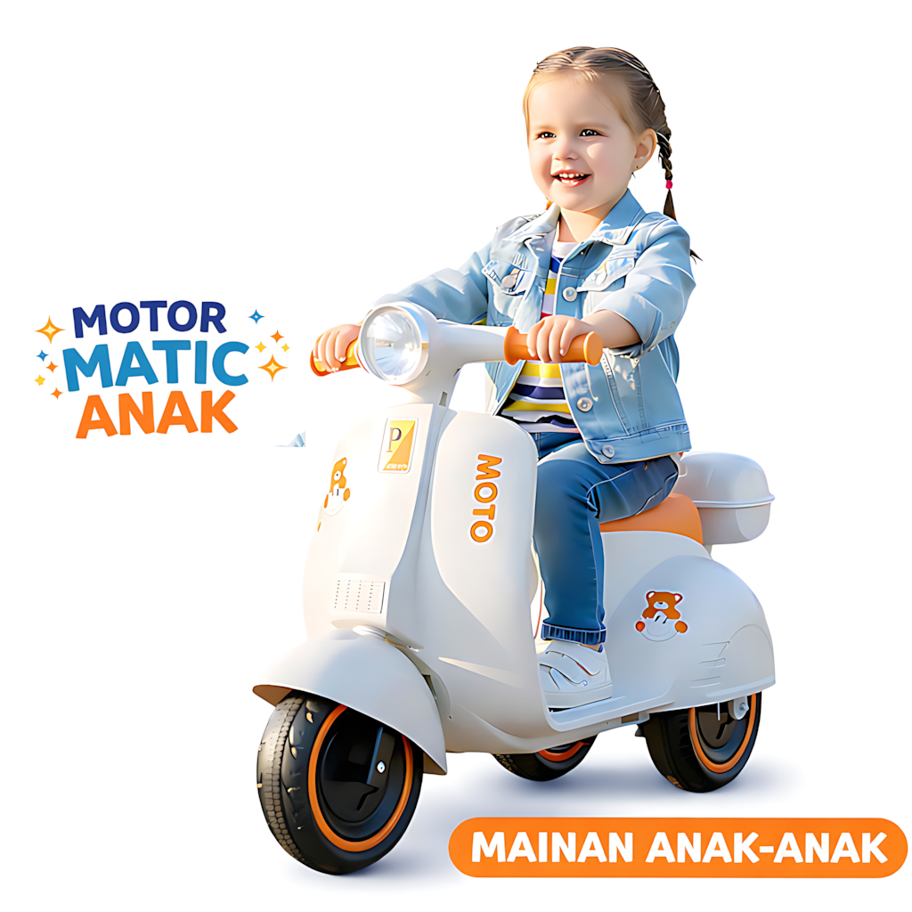 Mainan Anak KT-9199 MOTOR MATIC Mainan Motor Aki Anak 3 Roda Musik LED Aman Berkualitas
