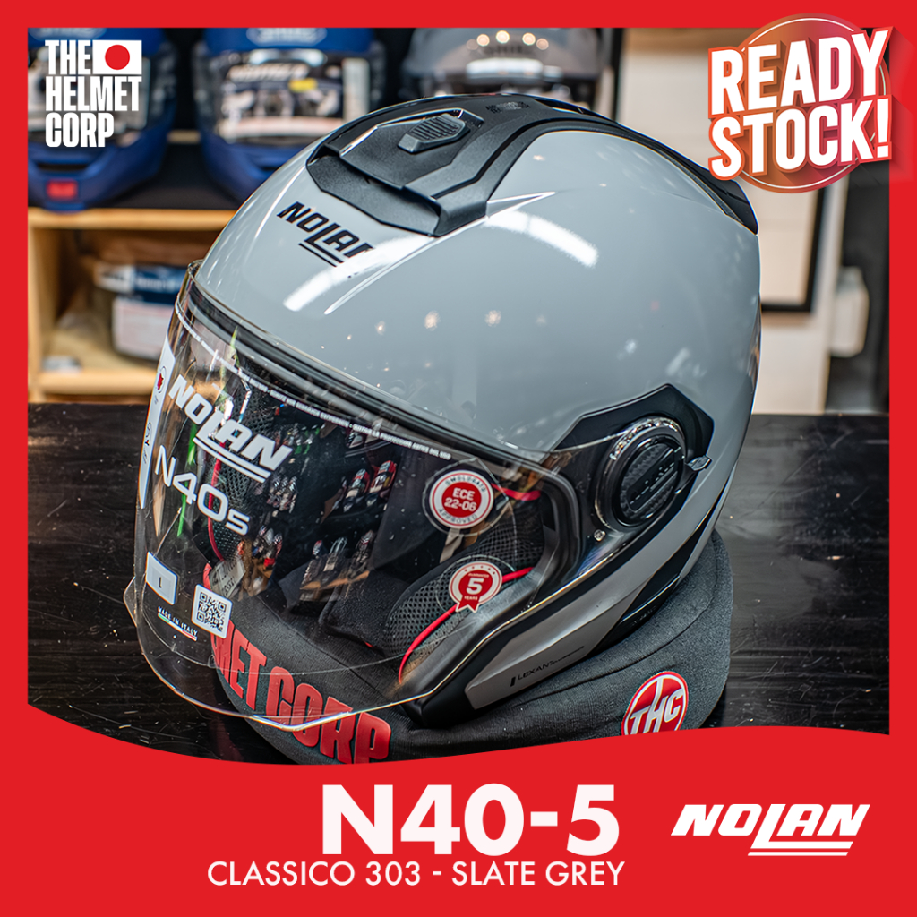 HELM HALF FACE NOLAN N40-5 CLASSICO 303 SLATE GREY HELM HALF FACE PREMIUM N40-5