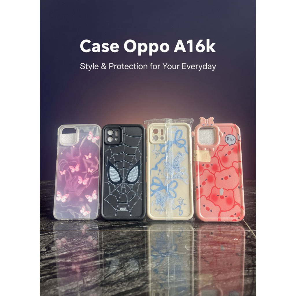 Case Oppo A16k A16 A16e Softcase Karakter Lucu Spiderman Butterfly Casing Hp Oppo A16k Silikon Pelin