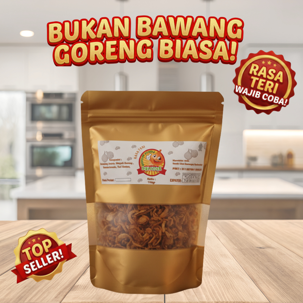 Bawang Goreng Renyah dan Gurih Premium Rasa Teri Pouch 100 gram